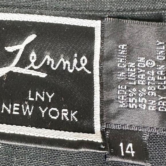 Lennie LNY New York Midi Dress Shirtdress Sz 14 XL Black LINEN Coastal Chic - Picture 4 of 4